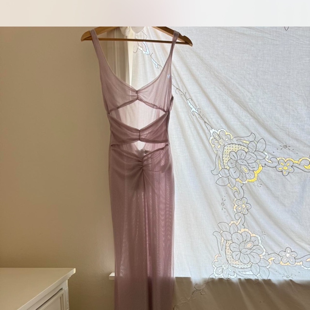 Elegant Lavender Sheer Nightgown